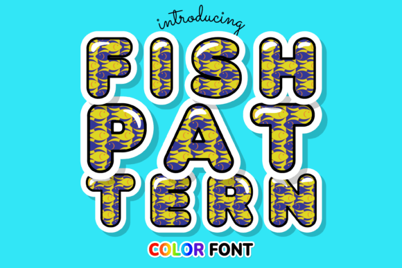 Fish Pattern Font: Playful Color Typography for Digital Creators