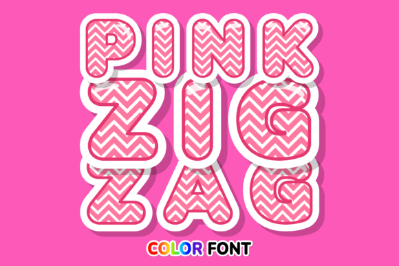 Pink Zigzag Color Font for Handmade Product Design