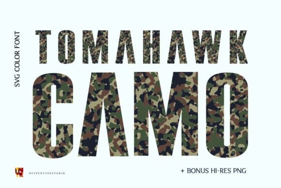 Tomahawk Camo: A Bold Military Color Font for Your Business